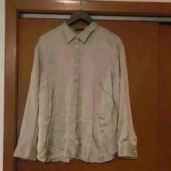 Lauren Ralph‎ Lauren Womens Beige 100% Viscose Button Front L/S Shirt Size 3XL - Picture 1 of 5